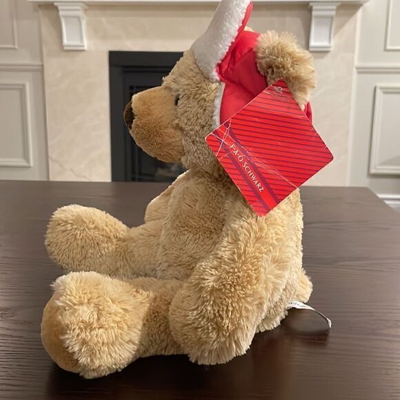 F.A.O. Schwarz Boy Bear with Red Winter Hat Collectable NWT 17” long Excellent … - Picture 7 of 7
